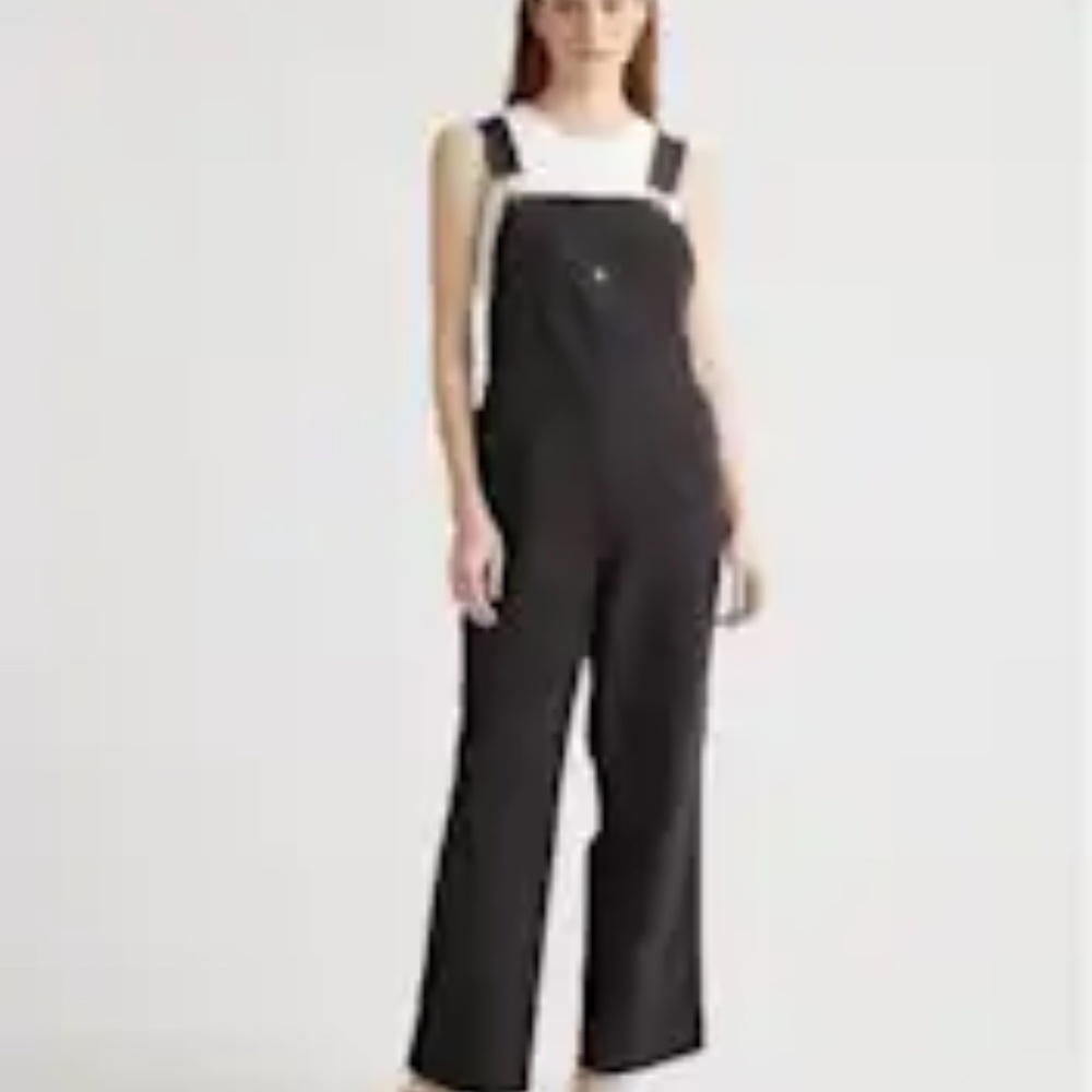 Quince Organic Stretch Cotton Twill Relaxed Overalls